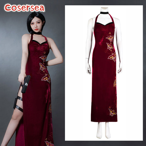 Resident Evil 4 Ada Wong High Slit Cheongsam Cosplay Costume