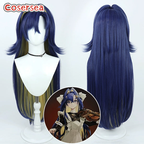 Reverse: 1999 Voyager 90cm Long Blue Mixed Blonde Cosplay Wigs