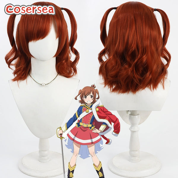 Revue Starlight Karen Aijo 40cm Long Wavy Red Brown Cosplay Wigs