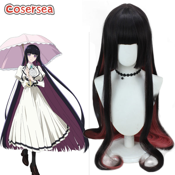 Rock is a Lady's Modesty Otoha Kurogane 100cm Black Mixed Red Cosplay Wigs