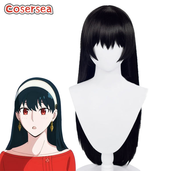 SPY x FAMILY Yor Forger 80cm Long Straight Black Cosplay Wigs