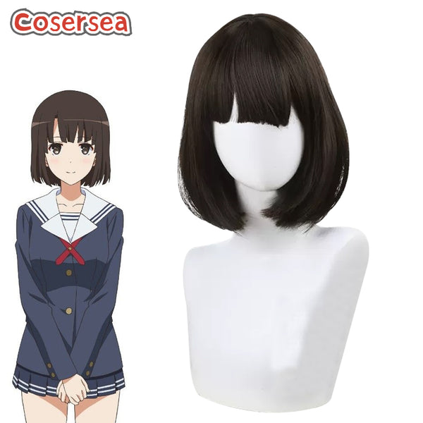 Saenai Heroine no Sodatekata Megumi Kato 38cm Brown Cosplay Wigs
