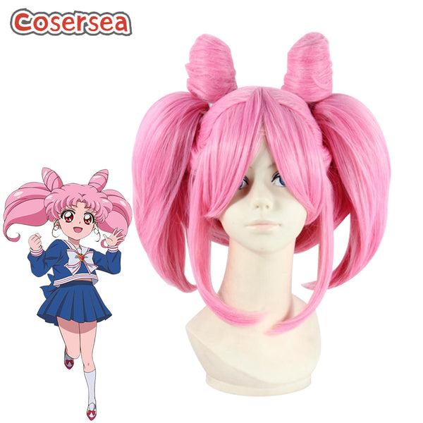 Sailor Chibi Usa 35cm Short Pink Ponytail Wigs