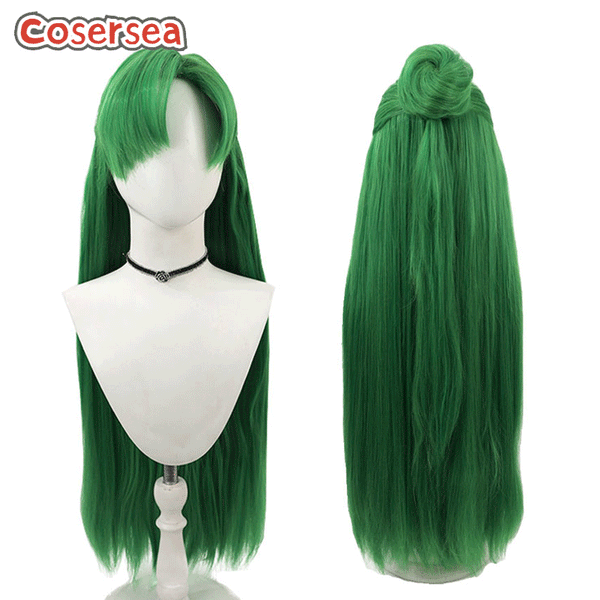 Sailor Pluto 100cm Long Straight Green Cosplay Wigs