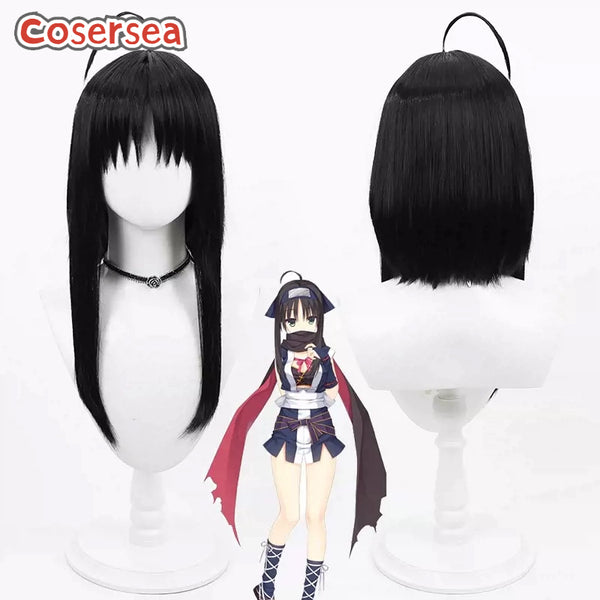 Senren Banka Hitachi Mako 70cm Long Black Cosplay Wigs