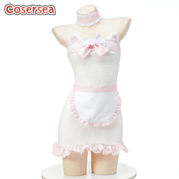 Sexy Anchorwoman Performance Maid Dress Plaid Lace Nightdress