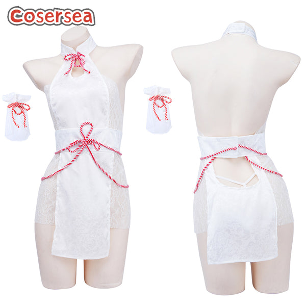 Sexy Fox Spirit Cheongsam Lingerie Traditional Lace Sleepwear Backless Nightdress