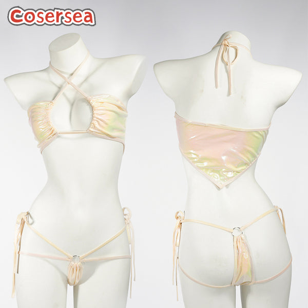 Sexy Laser Bikini Hollow Three-point Pajamas Private Room Sleepwear