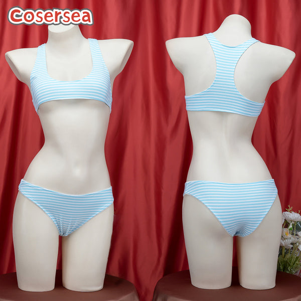 Sexy Lingerie Striped Underwear Hot Girl Strapless Tights Leaky Pajamas