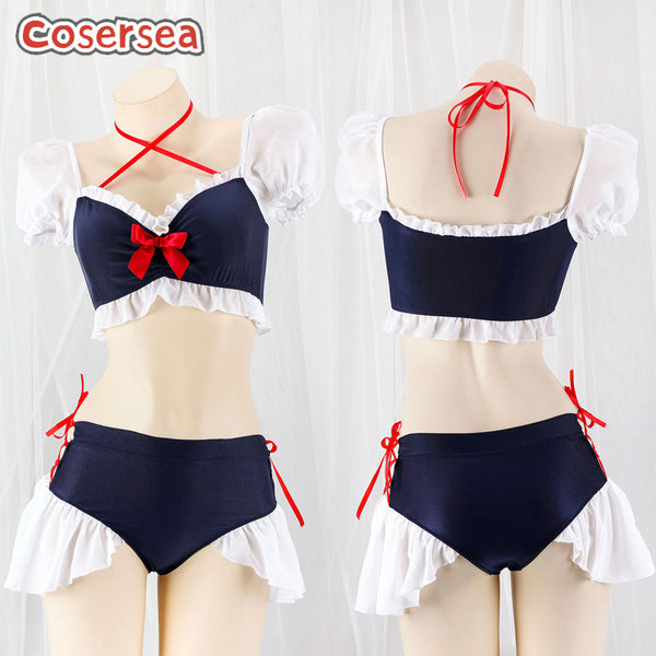 Sexy Navy Swimsuit Private Room Pajamas Anchor Performance Outfit Swimwear