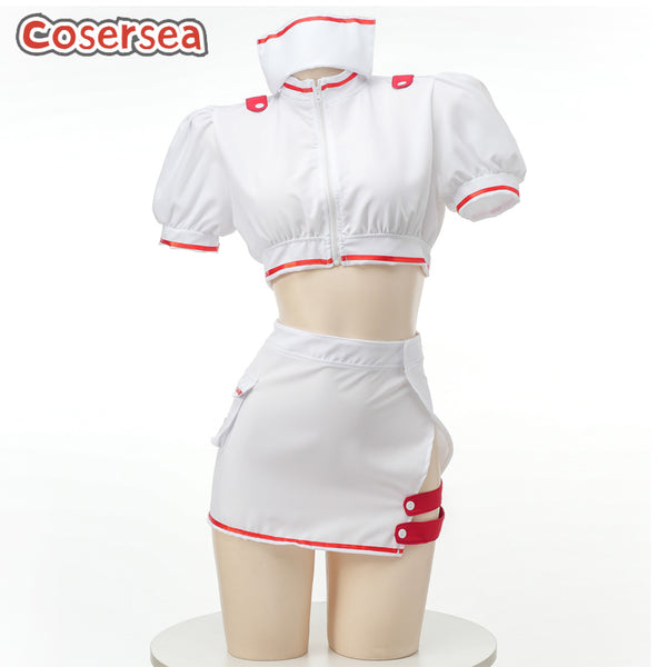 Sexy Nurse Dress Maid Role Play Suit Tight Skirt Uniform White Underwear