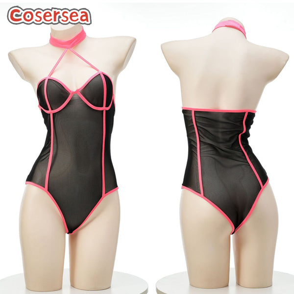 Sexy Semi-transparent Swimsuit Underwear Pajamas Backless Mesh Jumpsuit