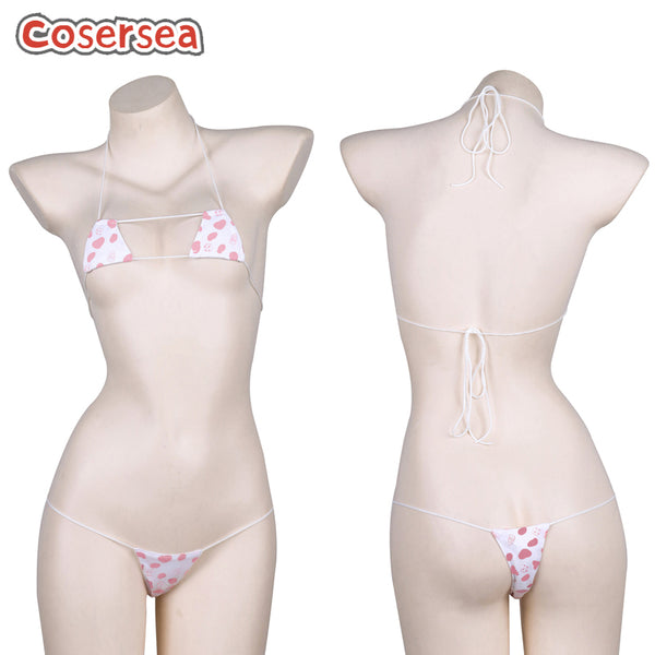 Sexy Strawberry Print Bikini Mini Strap Underwear Private Room Pajamas