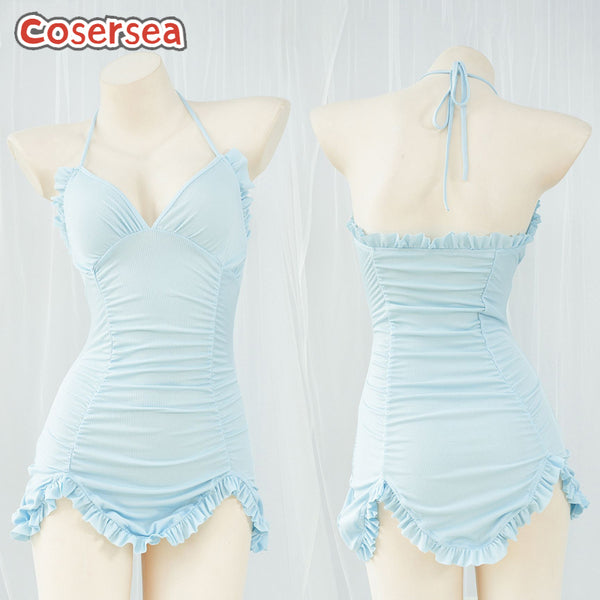 Sexy Ultra Short Tight Skirt Pajamas Women's Knitted Backless Dress