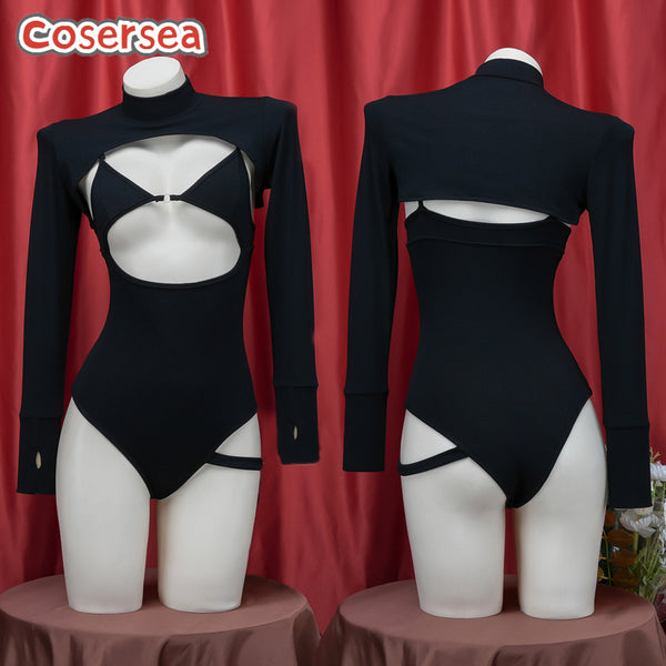 Sexy Underwear Hollow Swimsuit Spice Girls Halter Jumpsuit Long Sleeve Blouse Two Sets