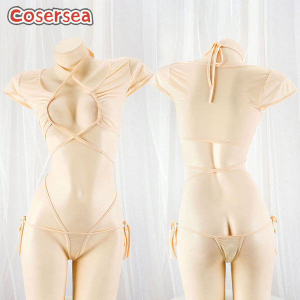Sexy Underwear Wholesale Halter Strap Bikini Semi-transparent Tights Pajamas