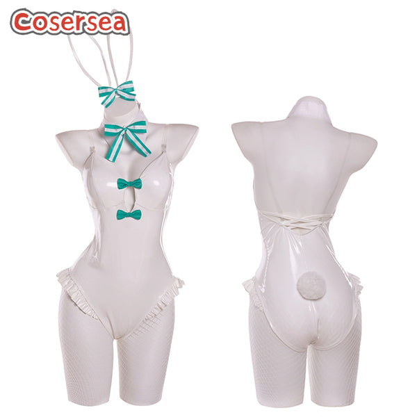 Sexy Women White Jumpsuit Bunny Cosplay Costume