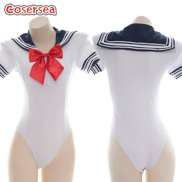Sexy Women's Uniform JK Sailor Jumpsuit Bow One-piece Swimsuit