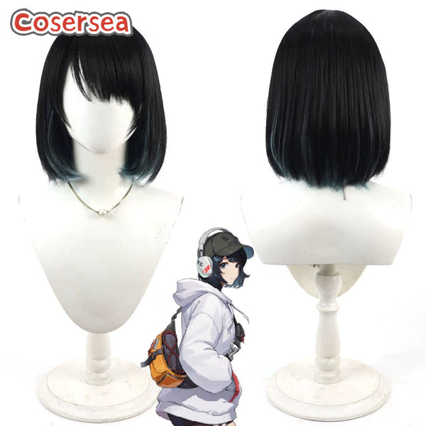 Cosersea Solo Leveling Only I Level Up Asahina Rin Han Song-yi 30cm Black Mixed Blue Cosplay Wigs