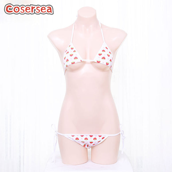 Strawberry Lace-up Bikini Three-point Bathing Suit Underwear