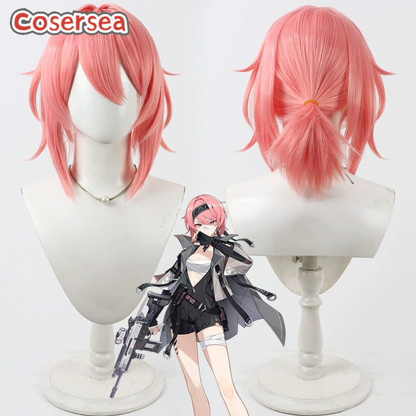 Cosersea Strinova Fuchsia Halloween Short Straight Pink Cosplay Wigs