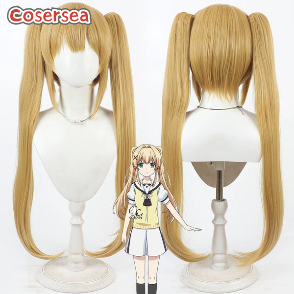 Summer Pockets Tsumugi Wenders 80cm Blonde Ponytail Cosplay Wigs