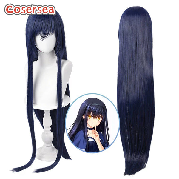Cosersea Summer Pockets Kushima Kamome 70cm Long Navy Blue Cosplay Wigs
