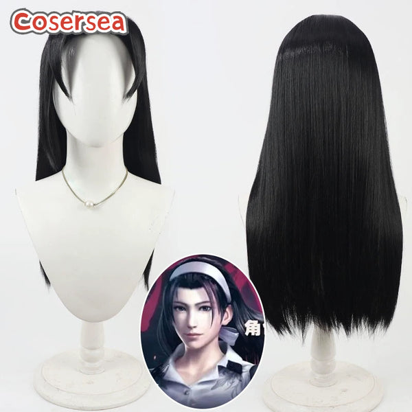 Cosersea Tekken 8 Jun Kazama 60cm Long Straight Black Cosplay Wigs