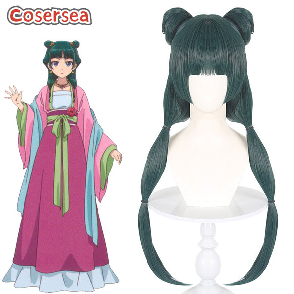 The Apothecary Diaries MaoMao 70cm Green Cosplay Wigs With Buns