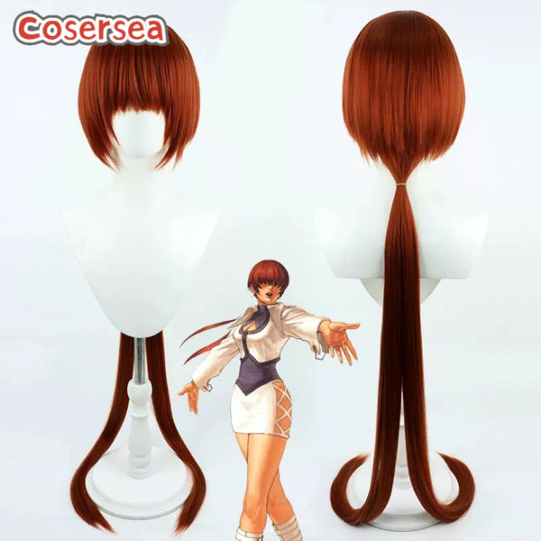 The King of Fighters Shermie 120cm Long Mixed Red Cosplay Wigs