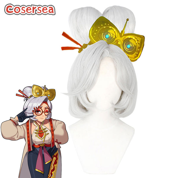 The Legend of Zelda: Tears of the Kingdom Purah Silver Grey Cosplay Wigs