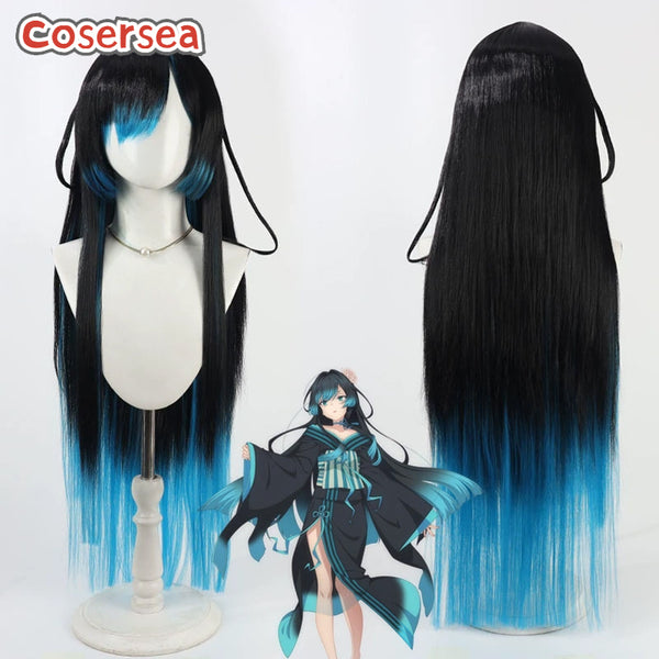Cosersea The Brilliant Healer's New Life in the Shadows Carmilla 80cm Black Mixed Blue Cosplay Wigs