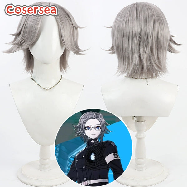 Cosersea The Hundred Line: Last Defense Academy Eito Aotsuki 30cm Silver Gray Cosplay Wigs