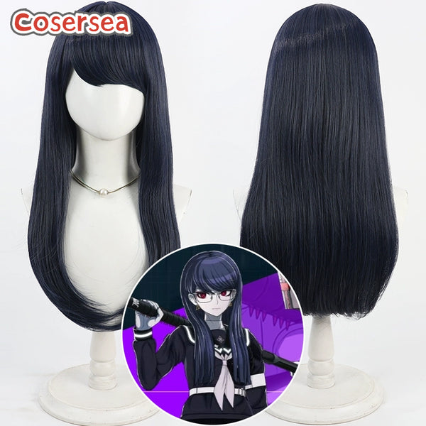 Cosersea The Hundred Line: Last Defense Academy Hiruko Shizuhara 65cm Dark Blue Cosplay Wigs