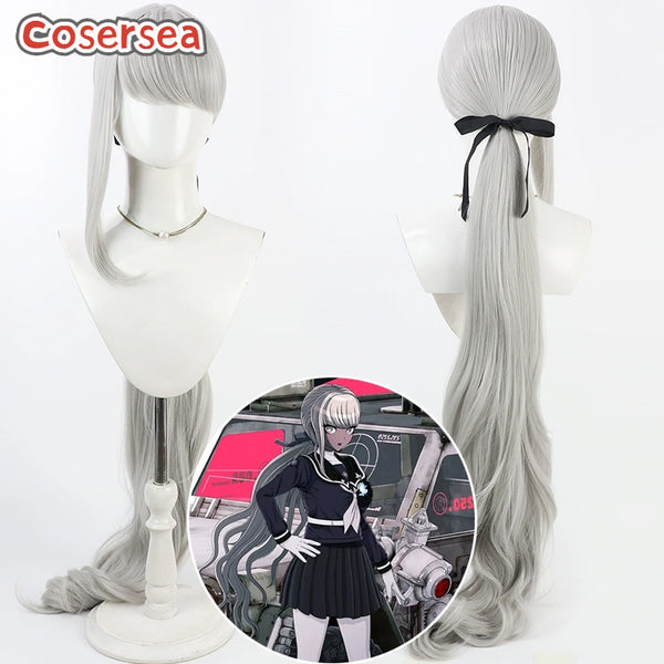 Cosersea The Hundred Line: Last Defense Academy Kawana Tsubasa 120cm Silver White Cosplay Wigs