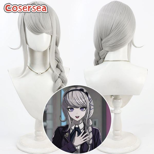 Cosersea The Hundred Line: Last Defense Academy Kirifuji Nozomi 60cm Silver White Braided Cosplay Wigs