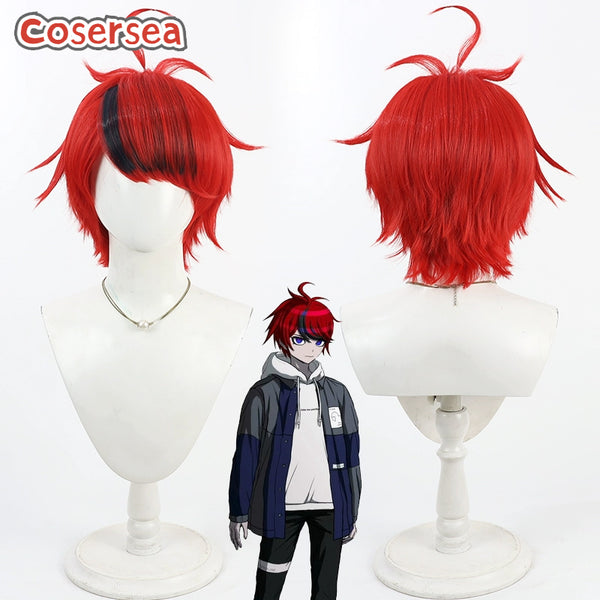 Cosersea The Hundred Line: Last Defense Academy Takumi Sumino 30cm Red Mixed Black Cosplay Wigs