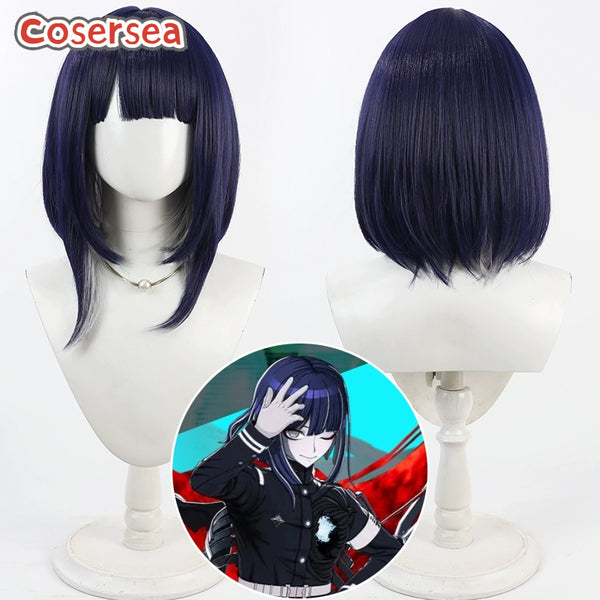 Cosersea The Hundred Line: Last Defense Academy Tsukumo Ima Blue Mixed Silver White Cosplay Wigs