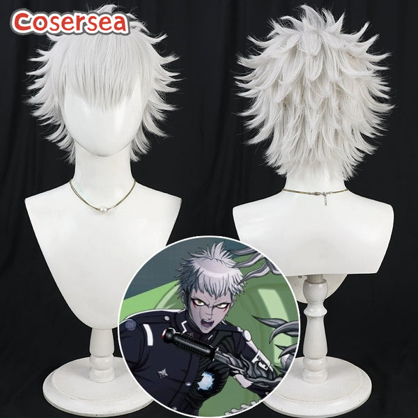 Cosersea The Hundred Line: Last Defense Academy Yakushiji Takemaru 30cm Silver White Cosplay Wigs