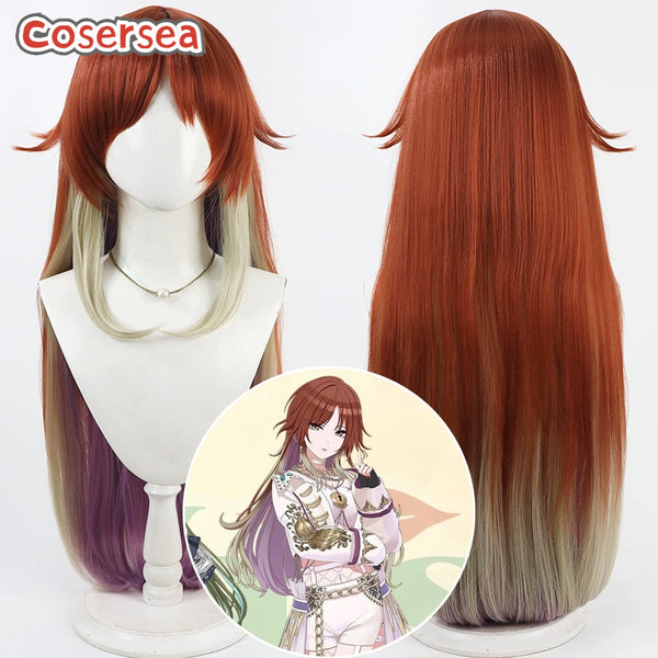 Cosersea The Idolm@ster Shiny Colors Aketa Mikoto 80cm Mixed Orange Red Cosplay Wigs