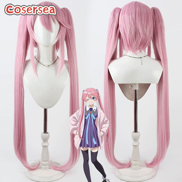 Cosersea The Shiunji Family Children Ouka Shiunji 80cm Long Pink Ponytail Cosplay Wigs