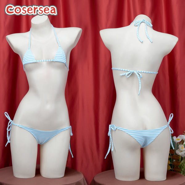 Three Colors Sexy Mini Striped Bikini Seduces Spicy Girls Pajamas