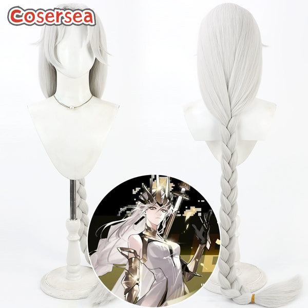 To Be Hero X Queen 100cm Silver White Braided Cosplay Wigs