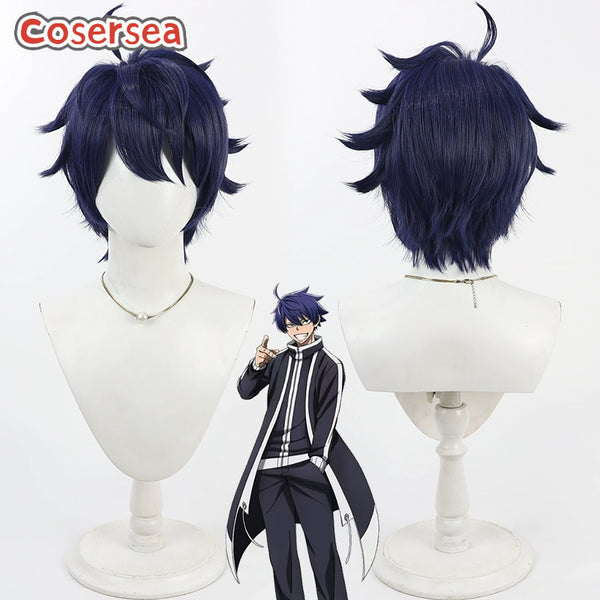 Cosersea Tougen Anki Shiki Ichinose 30cm Short Dark Blue Cosplay Wigs