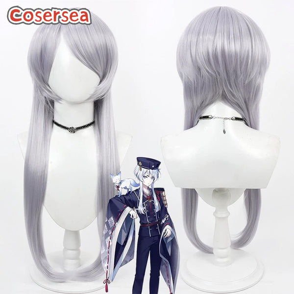 Touken Ranb Hakusan Yoshimitsu 70cm Silver Gray Cosplay Wigs