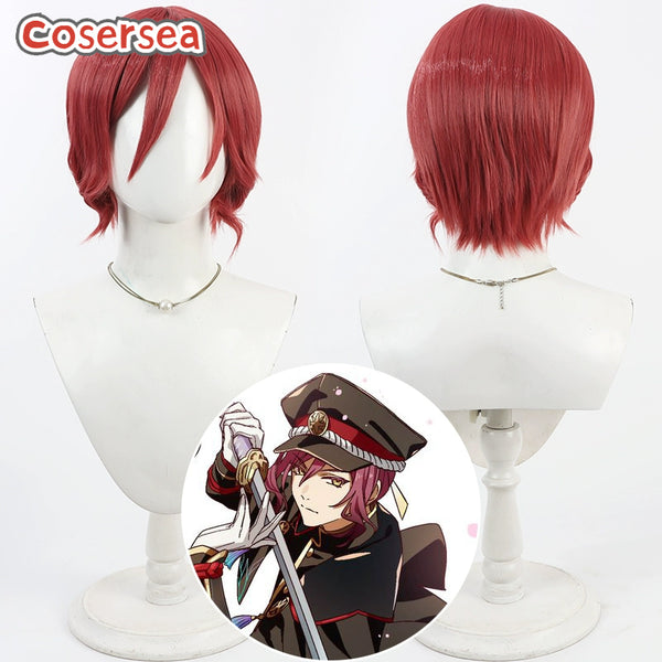 Cosersea Touken Ranbu Omokage 30cm Short Red Men Cosplay Wigs