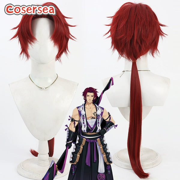 Touken Ranbu Warriors Tonbokiri 80cm Red Cosplay Wigs