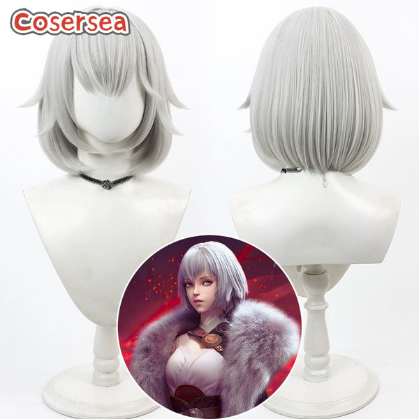 Tower of Fantasy Bai Yuekui 30cm Silver White Bobo Cosplay Wigs