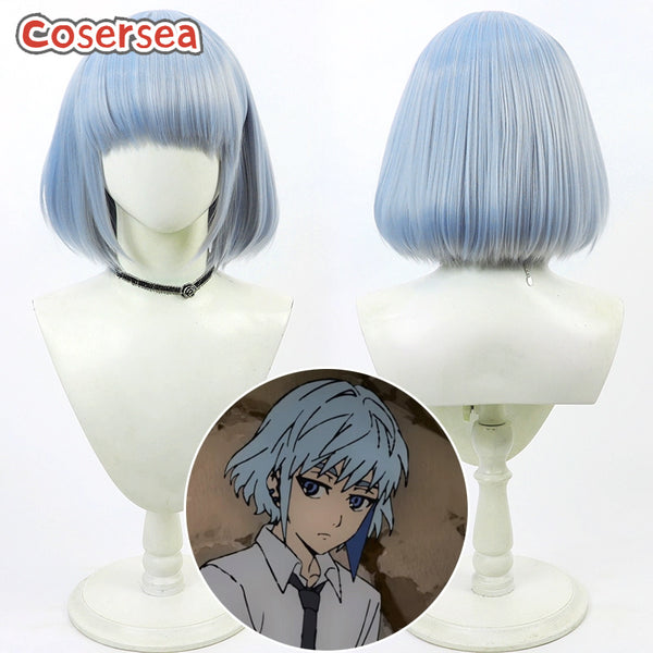 Tower of God Khun Aguero Agnis 30cm Light Blue Mixed Gray Bobo Cosplay Wigs