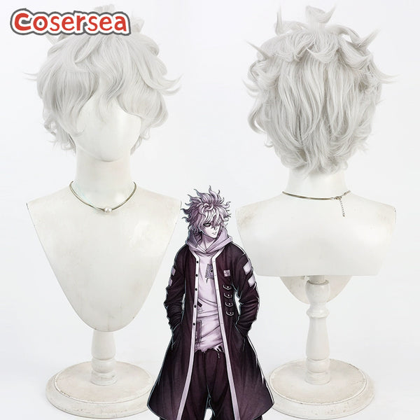 Tribe Nine Q 25cm Short Wavy Silver White Cosplay Wigs